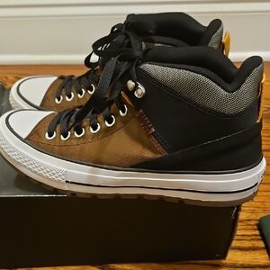 Converse Black and Brown High-Top Sneakers